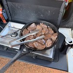 Tonight’s tailgate cookery venison in red currant sauce