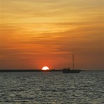 Sunset and super moon in the one evening.