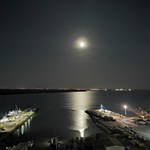 Sunset and super moon in the one evening.