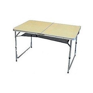 Folding camping table with handy storage net