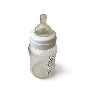 A baby bottle