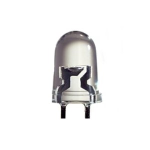 A clear LED (Light Emitting Diode) bulb