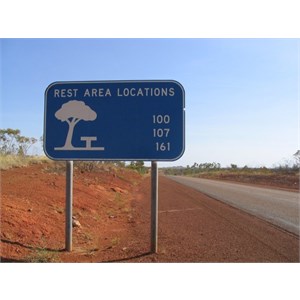 Distance marker to rest areas