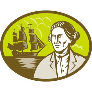 A likeness of Captain Cook