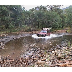 Driving across a creek