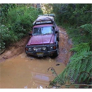 Coming up to a steep mud patch