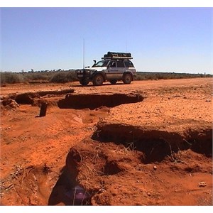 Stopping before a large wash-away