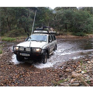 Driving through a stream