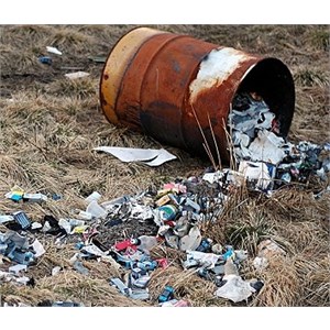 Rubbish spilled over