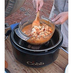 Cooking a thai chicken curry on a Cob cooker