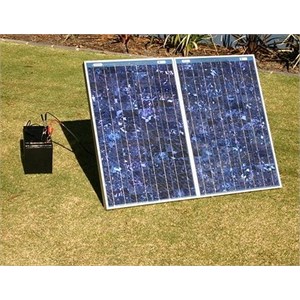 A solar panel and battery