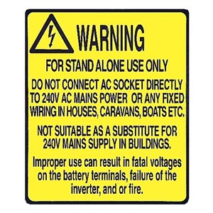 Safety inverter warning sticker