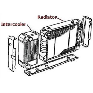 Side-by-side front mounted intercooler