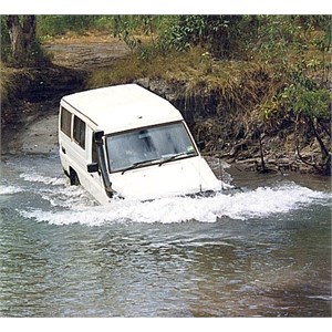4WD crossing Bridged Creek in Cape York