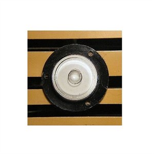 A bullseye used for keeping the fridge level