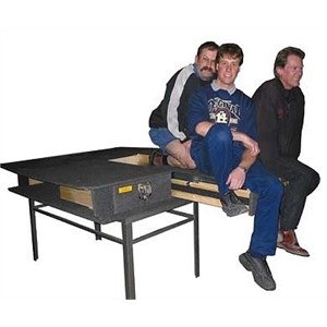 An extended cargo drawer supporting 3 men weighing a total of 250 kg