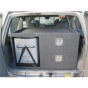 A "double stacked" cargo drawer system