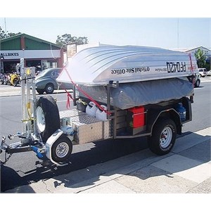 An overladen camper trailer