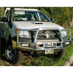 A alloy bull bar on a Hilux from TJM 