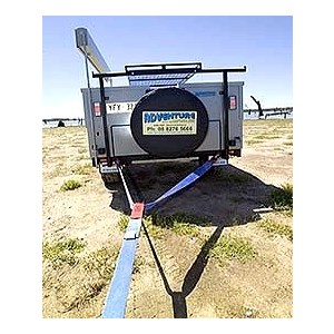 Snatch strap used for towing a camper trailer