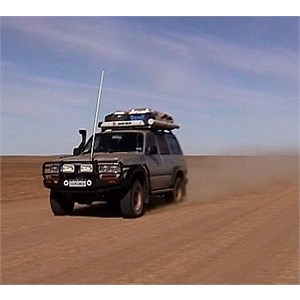 Driving on an outback dusty track