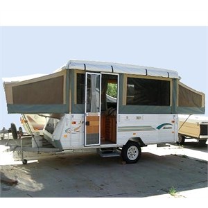 Pop top variation also known as an extendable camper trailer