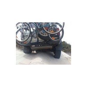 Driving off road with a loaded bike carrier