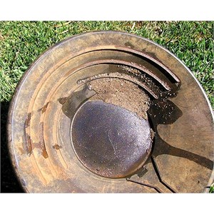 Prospecting with a gold pan