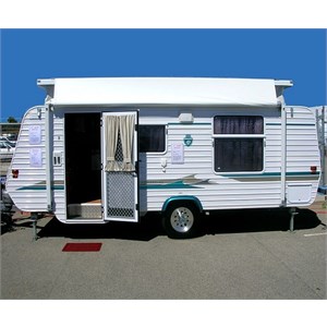 Standard pop-top caravan with side door