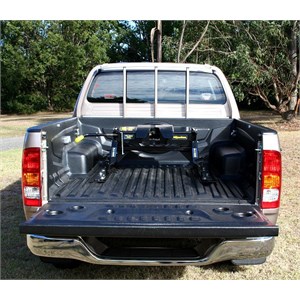 A Hijacker fifth wheel hitch mounted on a ute