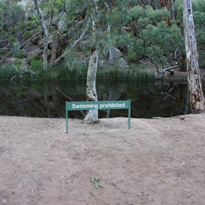 Wilpena Waterhole and No Swimming Sign
