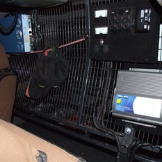 The PMS, Inverter and HF mounted on front Cargo barrier