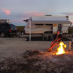 camp and fire at Gladstone