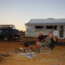 camp fire at  Rocky Pool