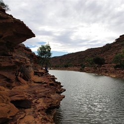 The rocky overhung edge near where I faced my challenge and won!