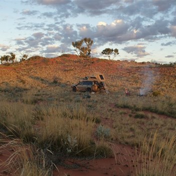 My camp purched up in the lee of the dunes