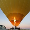 Gas being injected into the balloon for lift off