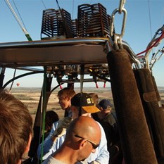 Inside the basket during flight