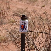 The note jar beside the track