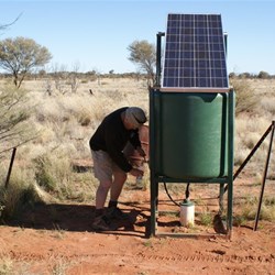 The new solar pump and tank at Cooper Bore, CSH.
