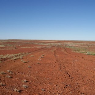 Burnt country on the gibber country - much easier going.