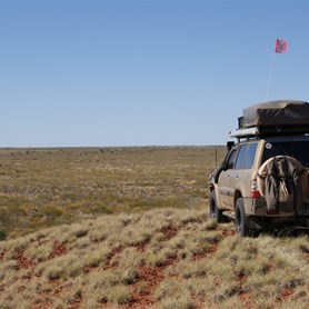 Surveying the countryside from the top of the hill