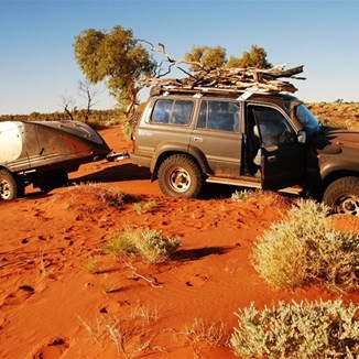 The Magic Mobile atop a dune