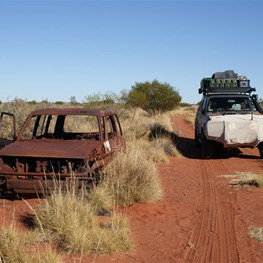The perils of a petrol vehicle in spinifex country!
