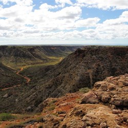 Shothole Canyon  from above - walking in Cape Range N Pk