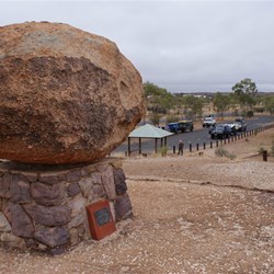 The convey assembles at the Flynn Memorial
