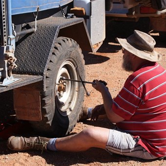A tyre mishap on the GJT