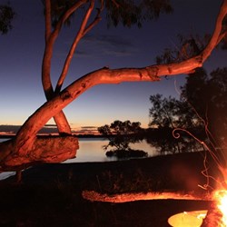 Camp fire at Dusk