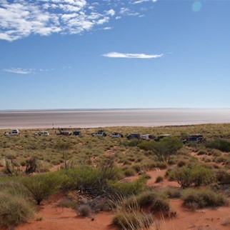 Arriving at the south western shores of Lake Mackay