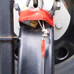 Where the cable is locked